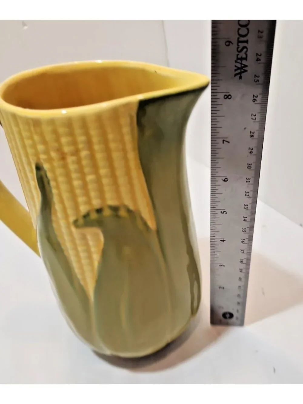 Vtg Shawnee Pottery Yellow King Corn # 71 Tall Water Pitcher Novelty Corn Shape